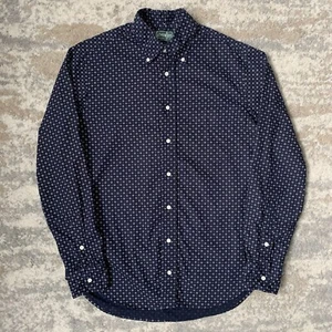 Gitman Bros Vintage USA Patterned Long Sleeve Button Down Shirt Medium Navy - Picture 1 of 10