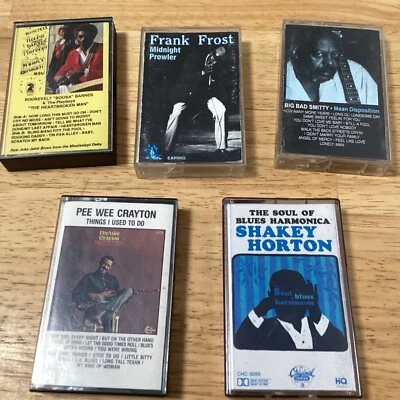 Lot 5 BLUES Music Cassette Tapes Frank Frost Shakey Horton Pee Wee Crayton RARE - Imagem 1 de 4