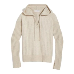 Vineyard Vines Women’s Seaspun Rib Cashmere Hoodie Sweater in Oatmeal Size M - Picture 1 of 13