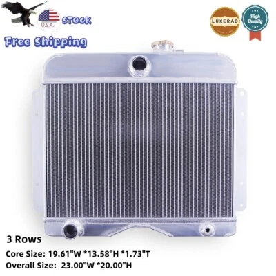 3-Row Radiator For Jeep 1946-1964 Willys/50-58 CJ3 CJ5 CJ6 DJ3/ Truck & Aluminum — 第 1/4 张图片