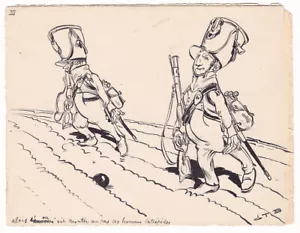 Dessin original de Georges TIRET-BOGNET (1855-1935) militaire guerre soldat - Foto 1 di 1