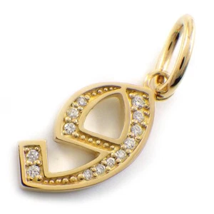 Colgante de joyería fina motivo número superior 9 diamantes oro amarillo 750 (18 quilates) - Imagen 1 de 4