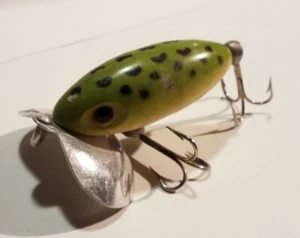 Señuelo de pesca vintage Fred Arbogast Jitterbug Akron Ohio, patente de EE. UU. # coleccionable - Imagen 1 de 11