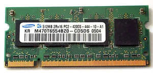 2x Samsung 512mb 2xr16 pc2-5300s-555-12-a3 Laptop ram - Picture 1 of 2