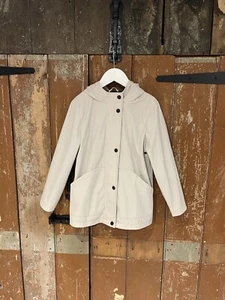 Primark Hooded Jacket Coat Cream Kids Girls Size UK 7-8 Years Full Zip Pockets - Picture 1 of 15