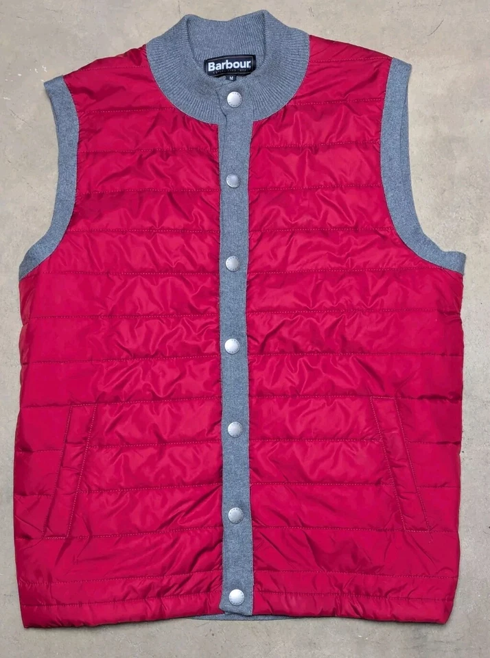 Chaleco Barbour Para Hombres Medio Clima Cómodo Esencial Chaleco Carbón Snap Foto 1 de 4