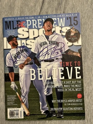 Robinson Cano Felix Hernandez Signed Sports Illustrated Magazine Mariners BAS - Image 1 of 4