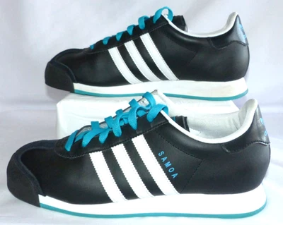 Adidas Mujer Samoa Clásico Retro Cuero Negro con Blanco Verde azulado G66155 Talla 7 Foto 1 de 4