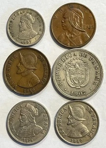 1907-1940 Panama Small Change - 6 Different Examples - Picture 1 of 2