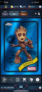 DIGITAL Topps Marvel Collect Chrome 2025 Groot LE Base Blue 299cc - Bild 1 von 2