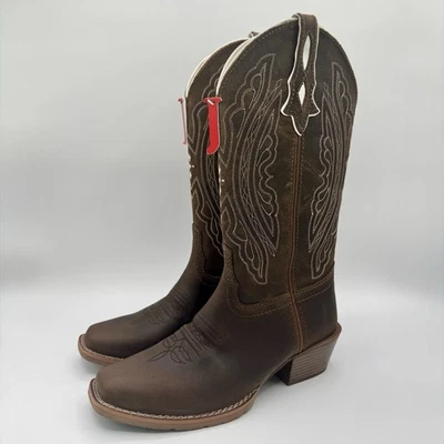 Botas Justin Gypsy Rae para mujer talla 7,5 cuero marrón topo blanco Foto 1 de 4