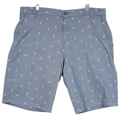 Company 81 Chino Short Anchor Print Pockets Flat Front Men 40 / 11 Gray Nautical - Image 1 of 4
