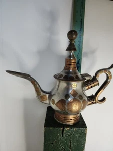 Teiera artigianale vintage africana tuareg metallo misto - Foto 1 di 7