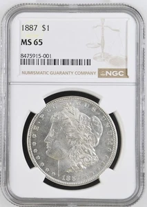 Dólar de plata Morgan 1887 NGC MS-65 - Imagen 1 de 2