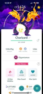 Shiny Gigantamax Charizard Dark Skies back-ground Tr-de 20k Or 1m star-dust Trd - Picture 1 of 1