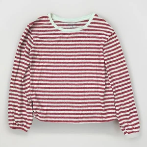Cat & Jack Red/White Striped Girls Long Sleeve Shirt - Medium (7/8) - Picture 1 of 1