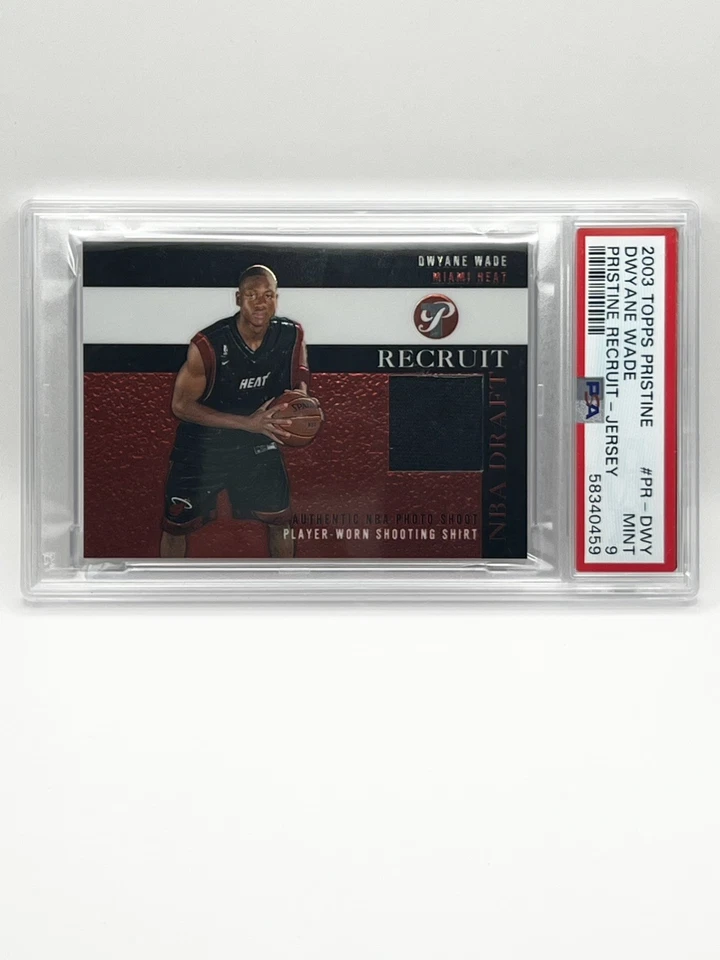 2003-04 Topps Pristine Recruit Relics Jersey Dwyane Wade RC PSA 9 - Image 1 of 3