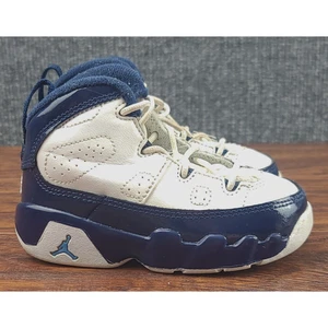 Nike Air Jordan 9 Retro Turnschuhe Kleinkind 6C Weiß Navy Leder Basketball - Bild 1 von 9