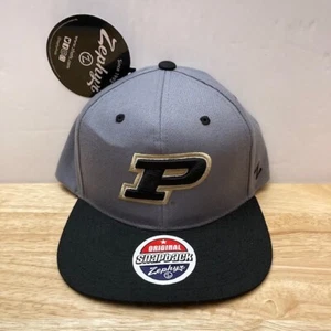 *NWT* PURDUE BOILERMAKERS Zephyr Gray/Black NCAA Adjustable Snapback Hat (OSFM) - Picture 1 of 10