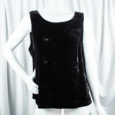 DOUBLE D. RANCH New Jet Black Velvet Tank Top Size L - Image 1 of 4