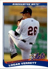 2013 Binghamton Mets Choice #3 Logan Verrett Corpus Christi Texas Baseball Card