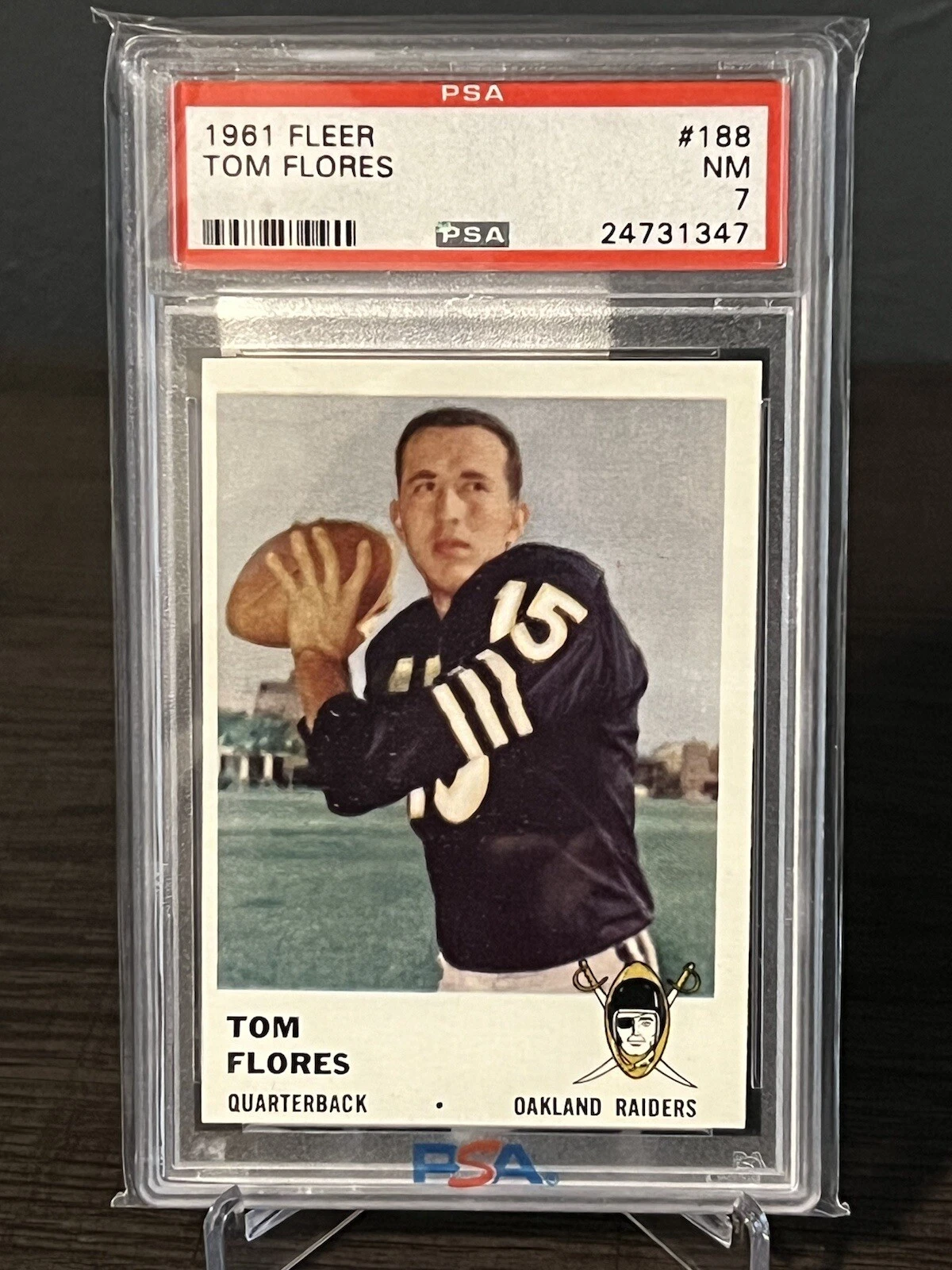 1961 Fleer Tom Flores Oakland Raiders RC/HOF (PSA 7 - NM)