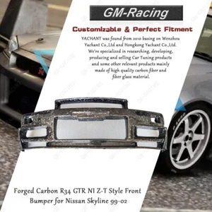 Parachoques delantero de carbono forjado estilo R34 GTR NI Z-T para Nissan Skyline 99-02 - Imagen 1 de 22