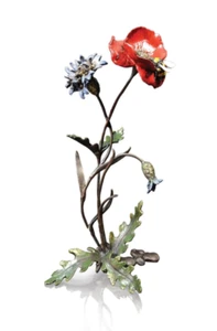 Richard Cooper Studio  Bronze  Poppy With Cornflower & Bee - Picture 1 of 5
