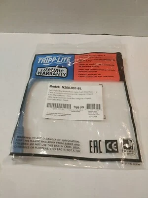 Tripp Lite Cat6 Cat5e Gigabit Molded Patch Cable RJ45 M/M 550MHz N200-001-BL - Image 1 of 2