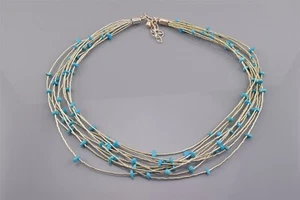 "Collar DTR Jay King plata esterlina turquesa pepita multi hebra 925 de 18" - Imagen 1 de 6