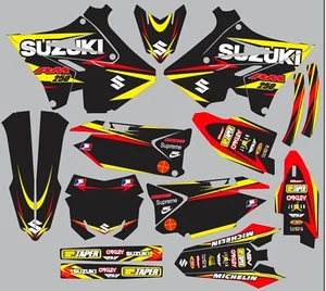Decals for Suzuki RM250 RM 250 GRAPHICS 2001-2012 POLISPORT RESTYLE plastic - Foto 1 di 1