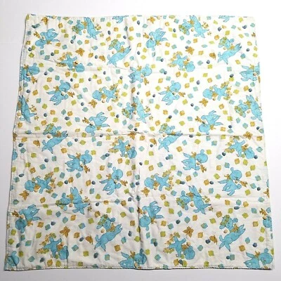  Baby Quilt Vintage Lambs Sheep ABC Block Print Double Sided Crib Blanket VG  - Image 1 of 4