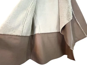 Chicos Western Chic Vest Faux Ivory Shearling & Beige Faux Suede Size 4/2XL Soft - Picture 1 of 20