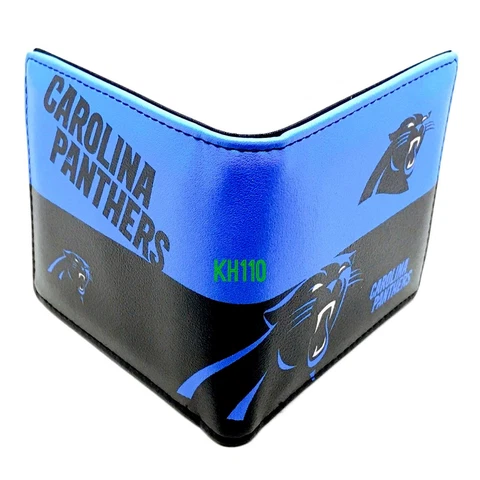 NFL Carolina Panthers Men's Printed Logo Leather Bi-Fold Wallet Cover