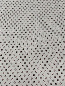 Cotton Fabric with Maroon Polka Dots 17x40 Made In USA Sewing Craft Material - Picture 1 of 4