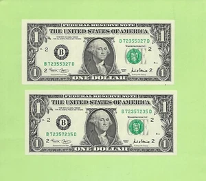 '7235 5327 & 7235 7235' .. MATCHING .. UNCIRC $1  RADAR & REPEATER - Picture 1 of 2