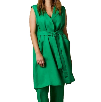 🌟MARINA RINALDI  Gilet in LINEN    Plus (MR 31) US 22W, DE 52, IT60, FR56, UK26 - Image 1 of 4