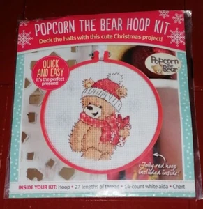 Popcorn The Bear Winter Christmas Cross Stitch Kit **New Kit** - Picture 1 of 1