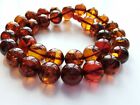 Vintage Natural Genuine Baltic Amber Round 14 Mm Beads Necklace