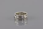 Sterling Silver 8mm Heavy Carved Patterned Spinner Band Ring 9g 925 Sz: 7