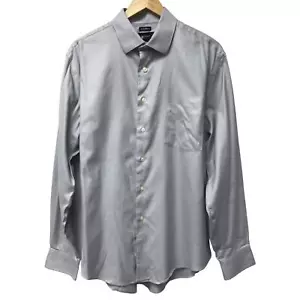 Pronto Uomo Shirt Mens 16 1/2 34 35 Dress No Iron Gray - Picture 1 of 7