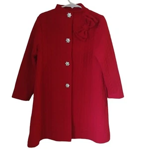 Blueberi Boulevard Girl's Red Knit Coat Size 6X - Picture 1 of 9