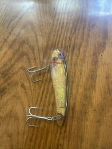 Crankbait Mega bass? Unknown Gold/sparkle/black Vintage3.75” - Picture 1 of 2
