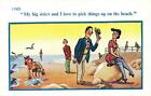 Vintage Rude Comic Richter Man I Love to Pick Things Up on the Beach POSTCARD