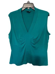 Blusa sin mangas East 5th verde azulado con frente reunido mujer talla XL - Imagen 1 de 4
