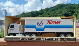 VTG NYLINT PRESSED STEEL SEMI TRACTOR TRAILER GMC 18 WHEELER 🚛 Turner Dairy