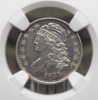 1835 Capped BUST Silver Dime 10c NGC AU Details #013 About Uncirculated ECC&C - Image 1 of 4