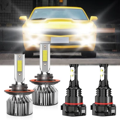 Para Chevrolet Camaro 2010-2012 Bombilla de faro LED haz alto + bajo + Kit de luz antiniebla Foto 1 de 4