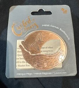 Curled up Corners Copper Metal Bookmark Fox Bookworm Book Lover - Picture 1 of 2