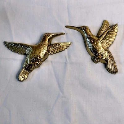 批量 2 件 复古 1985 金色蜂鸟墙板 塑料 Homco 套装 — 第 1/4 张图片